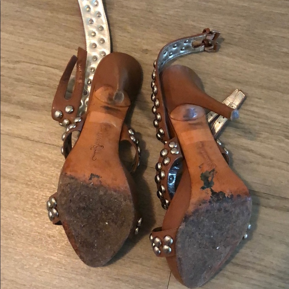 Taupe gladiator studded heels - Picture 6 of 7
